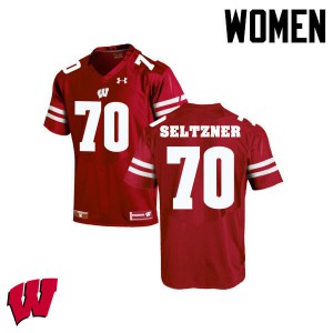Womens Wisconsin Badgers Josh Seltzner #70 University Red Jerseys 329940-252