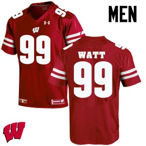 Men's Wisconsin Badgers J. J. Watt #99 Red Embroidery Jersey 463823-290