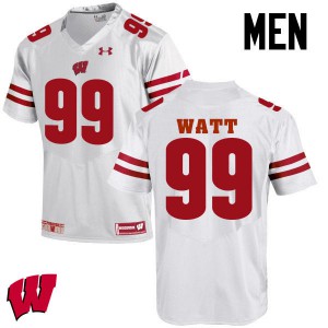 Men's Wisconsin Badgers J. J. Watt #99 Football White Jerseys 187258-175