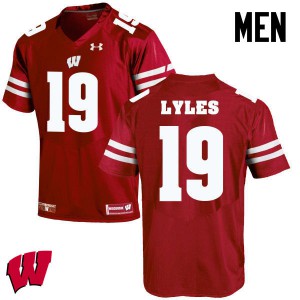 Mens Wisconsin Badgers Kare Lyles #19 Red Football Jersey 231922-526