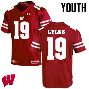 Youth Wisconsin Badgers Kare Lyles #19 Red Football Jerseys 304495-652