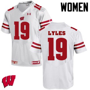 Women Wisconsin Badgers Kare Lyles #19 Embroidery White Jersey 847379-479