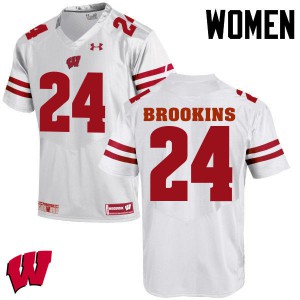 Women Wisconsin Badgers Keelon Brookins #24 University White Jersey 334199-878