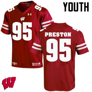 Youth Wisconsin Badgers Keldric Preston #95 Red NCAA Jersey 581905-164