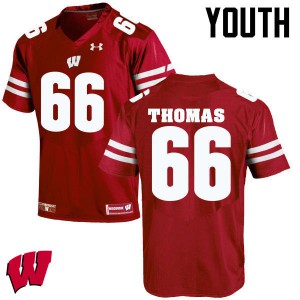 Youth Wisconsin Badgers Kelly Thomas #66 College Red Jerseys 126683-541