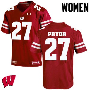 Womens Wisconsin Badgers Kendrick Pryor #27 Red High School Jersey 355458-447