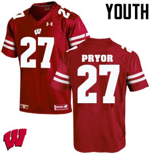 Youth Wisconsin Badgers Kendrick Pryor #27 Stitched Red Jerseys 426649-332