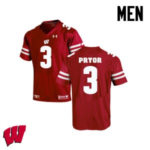 Men's Wisconsin Badgers Kendric Pryor #3 University Red Jerseys 188682-471