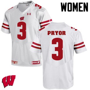 Womens Wisconsin Badgers Kendric Pryor #3 Player White Jerseys 113054-335