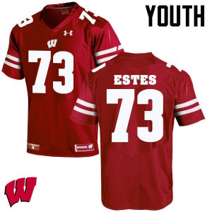 Youth Wisconsin Badgers Kevin Estes #73 Red High School Jersey 725631-203