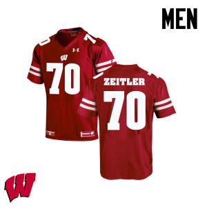 Mens Wisconsin Badgers Kevin Zeitler #70 University Red Jerseys 868455-608