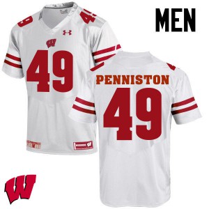 Men Wisconsin Badgers Kyle Penniston #49 Football White Jersey 344148-373