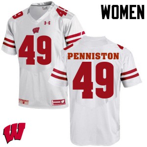 Women's Wisconsin Badgers Kyle Penniston #49 Embroidery White Jersey 778101-317