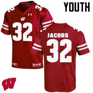 Youth Wisconsin Badgers Leon Jacobs #32 Official Red Jersey 560830-661