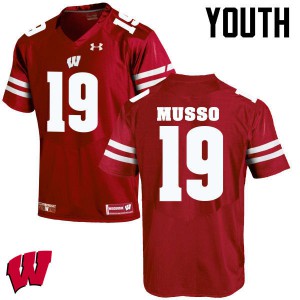 Youth Wisconsin Badgers Leo Musso #19 Stitched Red Jersey 743326-182