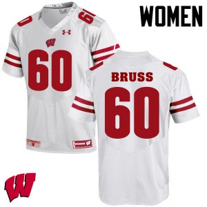 Womens Wisconsin Badgers Logan Bruss #60 Player White Jersey 465408-909