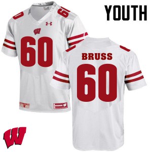 Youth Wisconsin Badgers Logan Bruss #60 Stitched White Jersey 843499-883