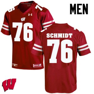 Men's Wisconsin Badgers Logan Schmidt #76 College Red Jerseys 107991-591