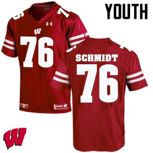 Youth Wisconsin Badgers Logan Schmidt #76 Red High School Jerseys 331259-953
