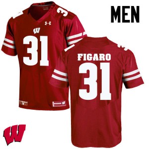 Men's Wisconsin Badgers Lubern Figaro #31 Embroidery Red Jerseys 644479-362