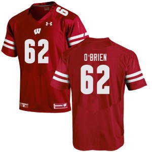 Mens Wisconsin Badgers Logan O'Brien #62 Football Red Jerseys 569215-302