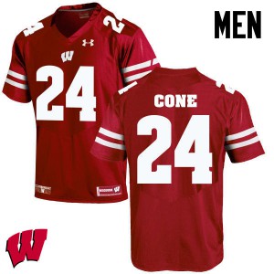 Men Wisconsin Badgers Madison Cone #24 Red Player Jersey 668472-465