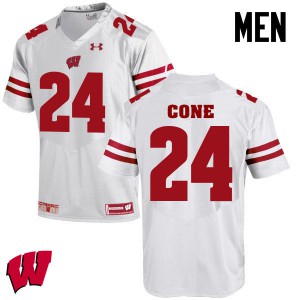 Men Wisconsin Badgers Madison Cone #24 Official White Jersey 300717-447
