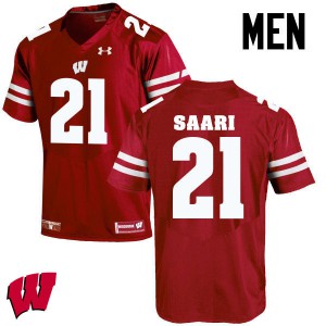 Men's Wisconsin Badgers Mark Saari #21 Football Red Jerseys 725246-431