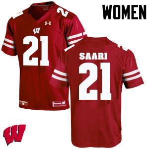 Women's Wisconsin Badgers Mark Saari #21 Embroidery Red Jerseys 883596-486