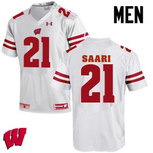 Men's Wisconsin Badgers Mark Saari #21 White Stitched Jerseys 386664-318