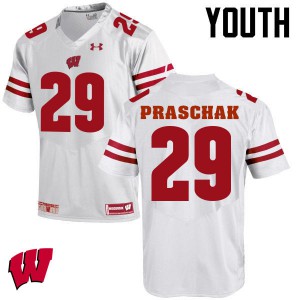 Youth Wisconsin Badgers Max Praschak #29 White Player Jerseys 306606-616