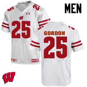 Men's Wisconsin Badgers Melvin Gordon #25 White College Jersey 908097-488
