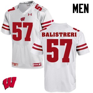 Mens Wisconsin Badgers Michael Balistreri #57 Football White Jerseys 278129-203