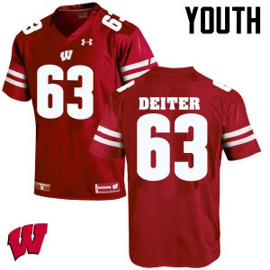 Youth Wisconsin Badgers Michael Deiter #63 Official Red Jerseys 397509-616