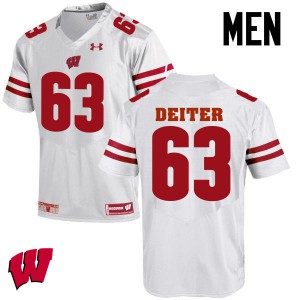 Men's Wisconsin Badgers Michael Deiter #63 White Official Jerseys 372393-448