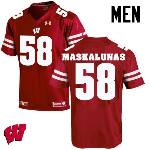 Men Wisconsin Badgers Mike Maskalunas #58 Red Embroidery Jersey 268963-700