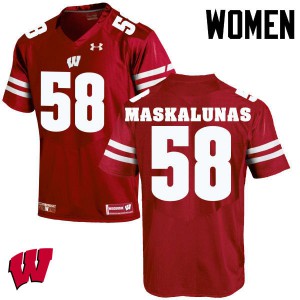 Womens Wisconsin Badgers Mike Maskalunas #58 University Red Jerseys 414424-683