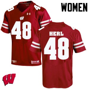 Women Wisconsin Badgers Mitchell Herl #48 Red High School Jersey 766093-359