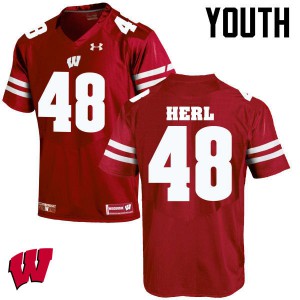 Youth Wisconsin Badgers Mitchell Herl #48 Red Player Jerseys 814354-528