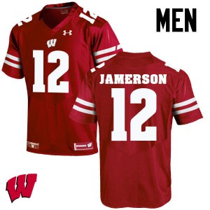 Men's Wisconsin Badgers Natrell Jamerson #12 Stitched Red Jersey 655534-478
