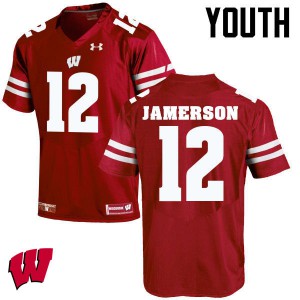 Youth Wisconsin Badgers Natrell Jamerson #12 Football Red Jerseys 777366-664