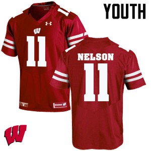 Youth Wisconsin Badgers Nick Nelson #11 Red University Jerseys 876354-135
