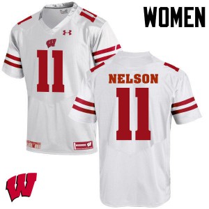 Womens Wisconsin Badgers Nick Nelson #11 NCAA White Jersey 270266-214