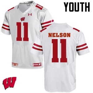Youth Wisconsin Badgers Nick Nelson #11 White Official Jerseys 540943-180