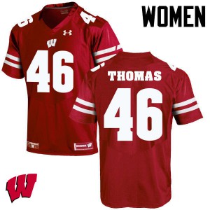 Women Wisconsin Badgers Nick Thomas #45 Red Alumni Jerseys 905107-120