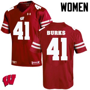 Women's Wisconsin Badgers Noah Burks #41 Red Official Jerseys 401901-933