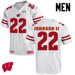 Men's Wisconsin Badgers Patrick Johnson Ii #22 College White Jerseys 590710-449