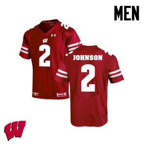 Men's Wisconsin Badgers Patrick Johnson #2 Red Stitch Jerseys 556093-135