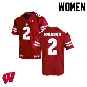 Women Wisconsin Badgers Patrick Johnson #2 Red College Jerseys 247585-965