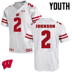 Youth Wisconsin Badgers Patrick Johnson #2 White NCAA Jerseys 120621-822